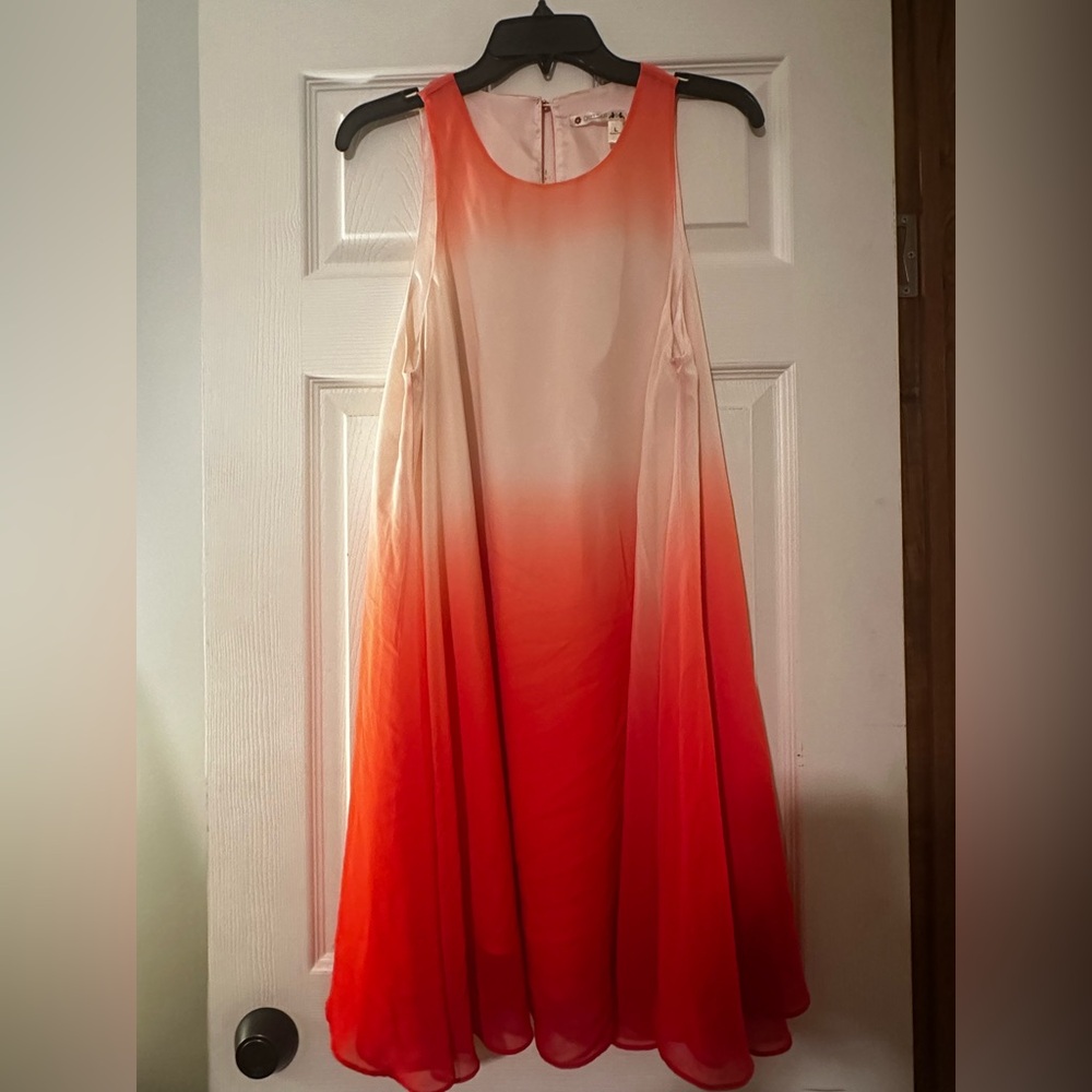 Chelsea & Violet Cream to Red Ombre Mini Dress